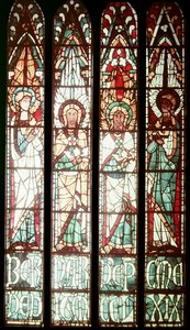 Quatre anges portant des couronnes - French School